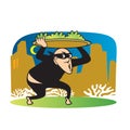 Funny Characters - Thief in the night. Delighted Cartoon Character in Exclusive Artwork