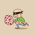 Funny Characters - Thief of Hearts. Cheerful Individual: Amusing Animated Character Brings Joy and Laughter Royalty Free Stock Photo