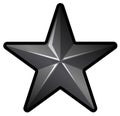 Black star logo isolated on white background. Cartoon illustration of shiny star shaped object. Simple form logotype Royalty Free Stock Photo