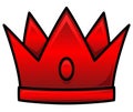 Bloody red ruby crown illustration. Cartoon style image. Royal symbol and icon isolated on white background. Logotype object of gl Royalty Free Stock Photo