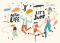 Characters Active Life, Sport and Hobby Activity Karaoke, Parachuting, Racing with Obstacles and Jumping with Rope