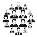 16 characters black icons set Royalty Free Stock Photo