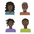 A characters of black men and women isolated on white background for design, a flat stock illustration with set of african