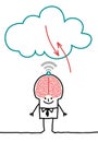 Characters and cloud - big brain Royalty Free Stock Photo