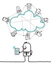 Characters and cloud - connected