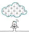 Characters and cloud - network