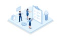 Characters Filling Survey Form, putting Check Marks on Checklist, User Experiences Concept,