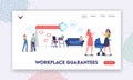 Characters Getting Workplace Guarantees and Perks Landing Page Template. Financing Diseases. Sick and Maternity Leave