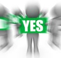 Characters Holding No Yes Signs Displays Uncertain Or Confused Royalty Free Stock Photo