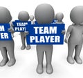 Characters Holding Team Player Signs Show