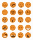 20 characters icons set 2 orange Royalty Free Stock Photo