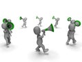 Characters With Loud Hailers Shows Announcing Information Or Shouting Royalty Free Stock Photo