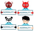 Characters with normality sign, concept, colors, isolated.