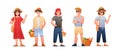 Characters people picnic on summertime holidays vector illustration