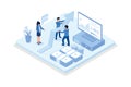 Characters planning investment strategy, Stock trading concept,