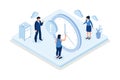 Characters planning schedule, managing to do tasks and time. Time management and schedule organization concept,