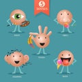 Characters representing the five senses Royalty Free Stock Photo