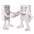 Characters shaking hands