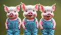 The characters from the tale of the three little pigs. Royalty Free Stock Photo