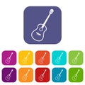 Charango icons set flat