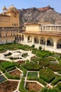 Charbagh garden in the third courtyard of Amber Fort, Rajasthan, India