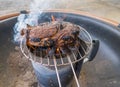 Charbroiled or Grilled Rib Eye Steak Royalty Free Stock Photo