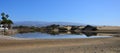 Charca of Maspalomas with intense blue sky Royalty Free Stock Photo