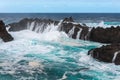 Charco del Viento natural swimming pools, Tenerife island, Spain