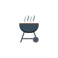 Charcoal Barbecue flat icon