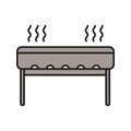 Charcoal barbecue grill color icon