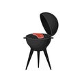 Charcoal barbecue grill with grilled meat vector Illustration on a white background