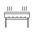 Charcoal barbecue grill linear icon