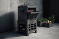 Charcoal BBQ on a Concrete Patio Royalty Free Stock Photo