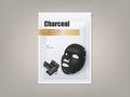 Charcoal black facial mask, vector package design