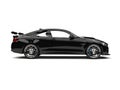 Charcoal black modern sports car - side view Royalty Free Stock Photo