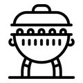 Charcoal brazier icon, outline style