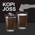 The Charcoal Coffee or Kopi Joss is a typical Yogyakarta coffee served with hot charcoal