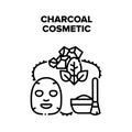 Charcoal Cosmetic Skincare Vector Black Illustration