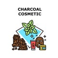 Charcoal Cosmetic Vector Concept Illustration