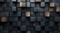 Charcoal Cubes Wall Background Royalty Free Stock Photo