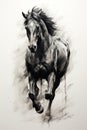 A Majestic Horse sketch Created With Generative AI Technology