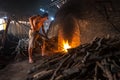 Charcoal factory worker