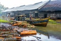 Charcoal factory worker Royalty Free Stock Photo