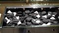 Charcoal and firelighters ready for Barbecue Fire in Mangal middle Eastern barbecue Royalty Free Stock Photo