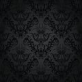 Charcoal floral seamless wallpaper