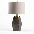 Gray Concrete Table Lamp With Faceted Forms - Stylish And Modern Lighting
