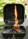 Charcoal Grill getting hot