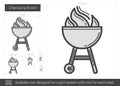 Charcoal grill line icon. Royalty Free Stock Photo