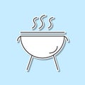 Charcoal grill sticker icon. Simple thin line, outline vector of party icons for ui and ux, website or mobile application