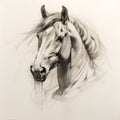 Charcoal Horse Drawing In The Style Of Meghan Howland